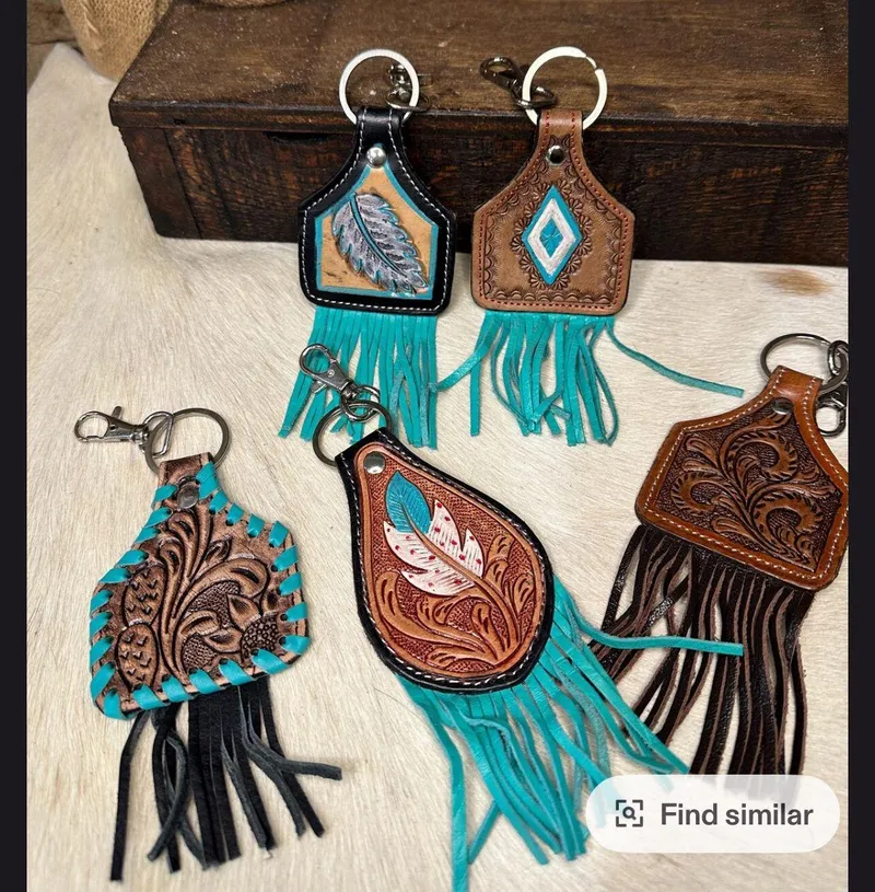 Handcrafted leather keychains and accessories